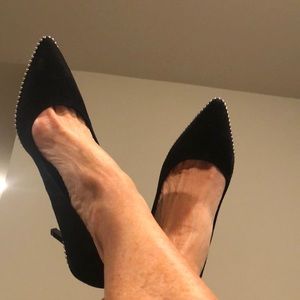 Blingy Steve Madden suede pumps